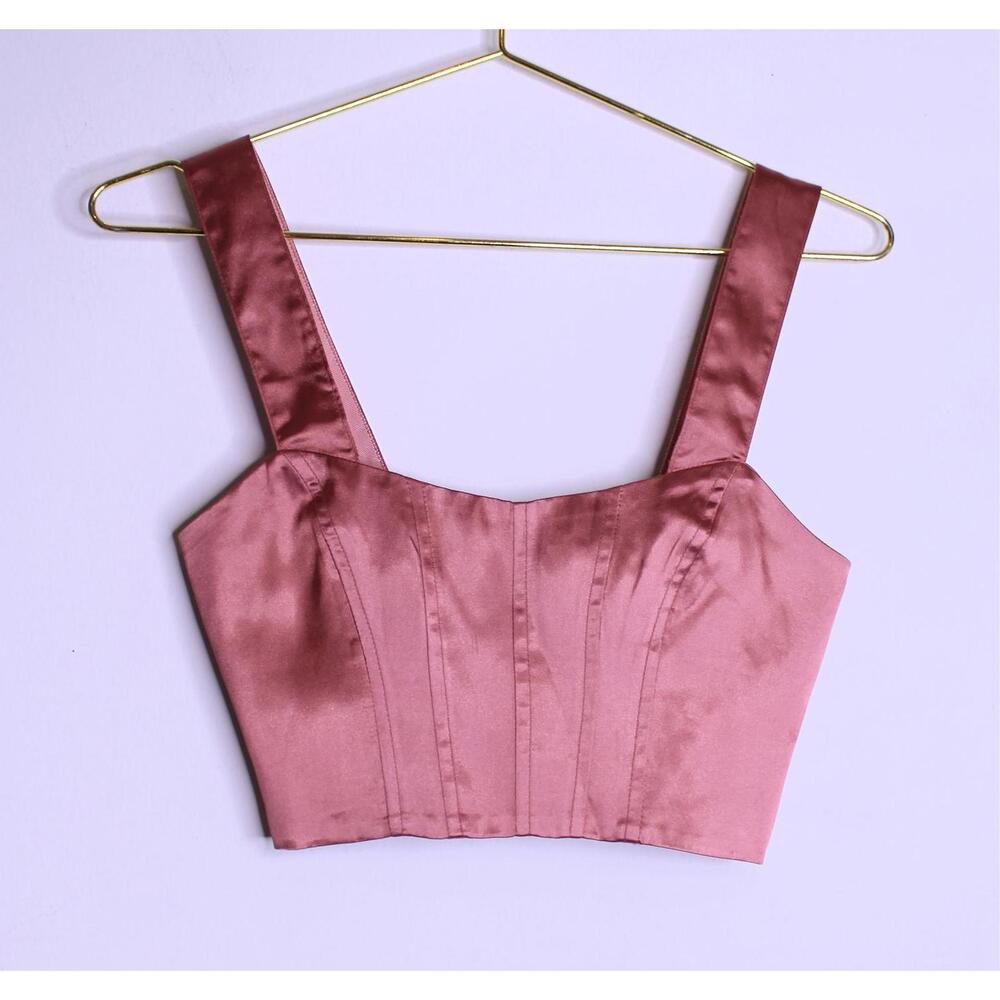 Revolve NBD Mauve Satin Corset Top - XXS